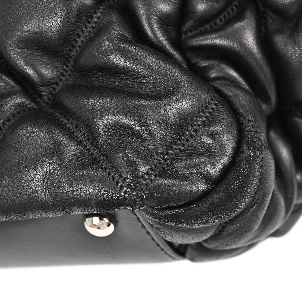 Chanel Black Lambskin Bubble Quilt Accordion Flap Handbag