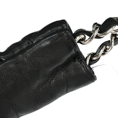 Chanel Black Lambskin Bubble Quilt Accordion Flap Handbag