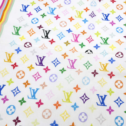 Louis Vuitton White Monogram Multicolor Scarf M71911 Small Good