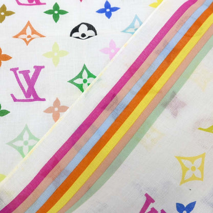 Louis Vuitton White Monogram Multicolor Scarf M71911 Small Good