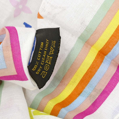 Louis Vuitton White Monogram Multicolor Scarf M71911 Small Good