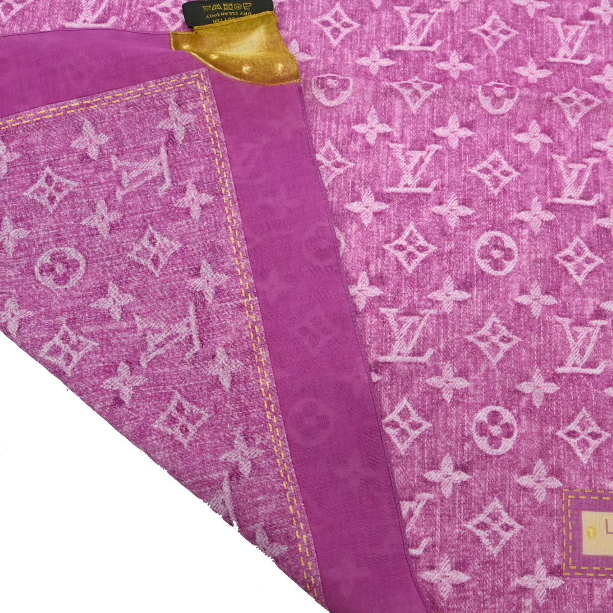 Louis Vuitton Pink Monogram Scarf 55 Bandana Small Good