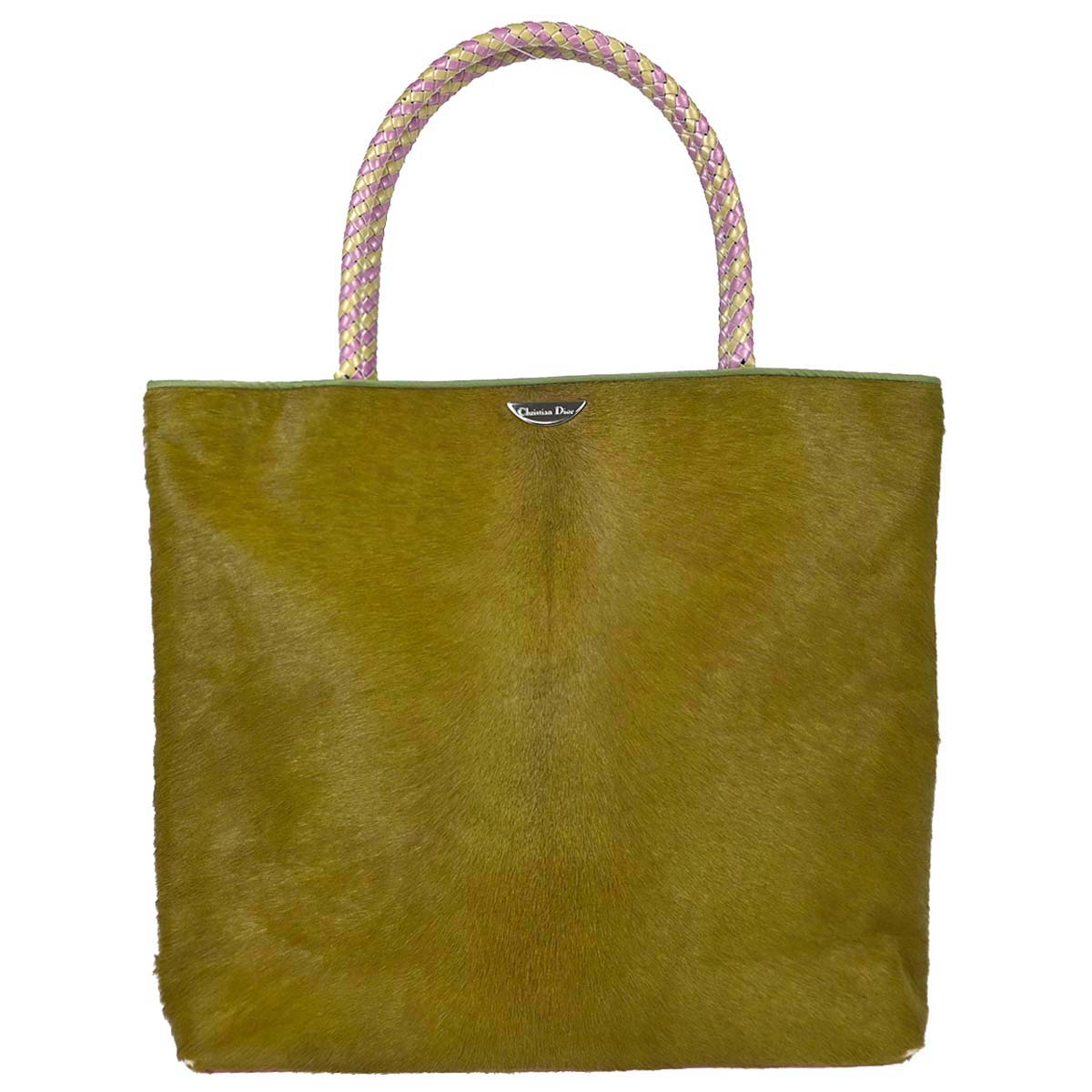 Christian Dior Khaki Pony Hair Masai Bag Tote