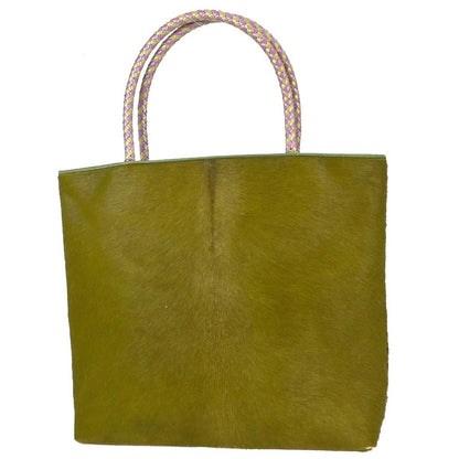 Christian Dior Khaki Pony Hair Masai Bag Tote