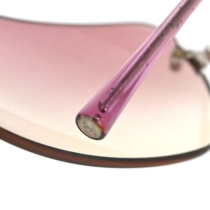 Chanel Sunglasses Eyewear Purple Rhinestone Small Good 62□17 120