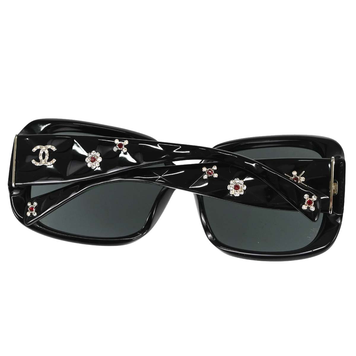 Chanel Sunglasses Eyewear Black Rhinestone Small Good 59□15 130