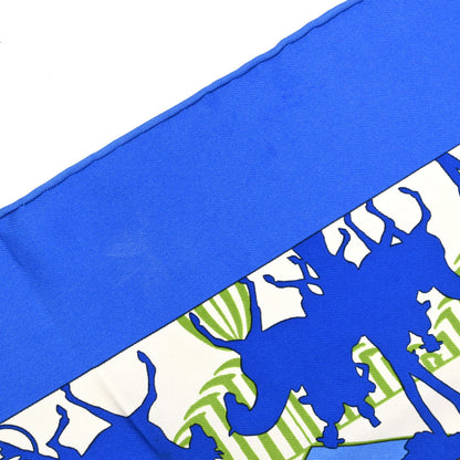 Hermes Scarf Carre 90 Feria de Sevilla Blue Small Good