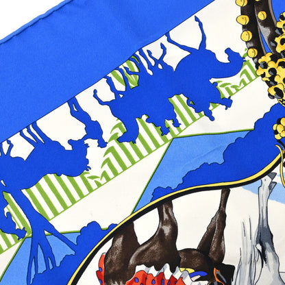 Hermes Scarf Carre 90 Feria de Sevilla Blue Small Good