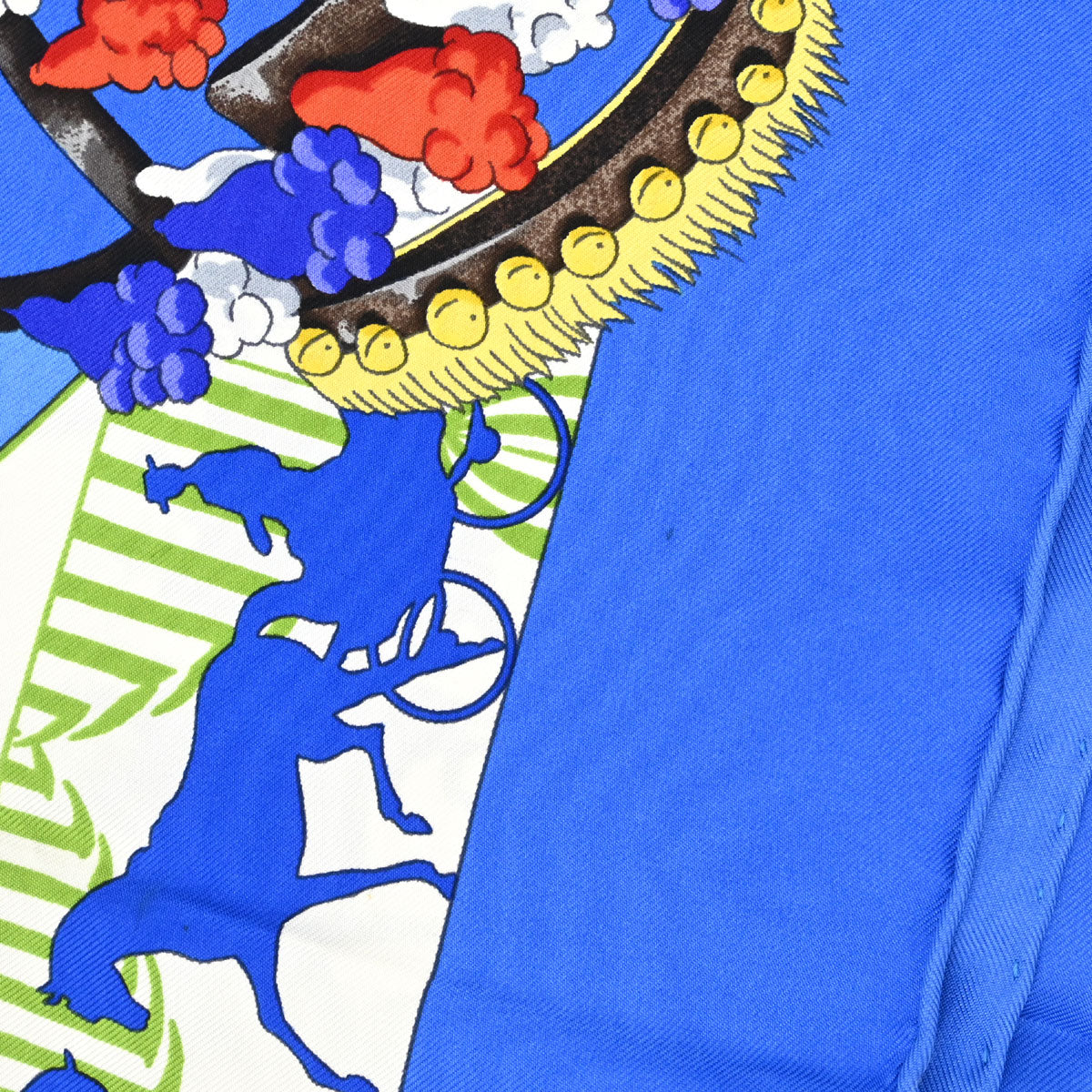 Hermes Scarf Carre 90 Feria de Sevilla Blue Small Good