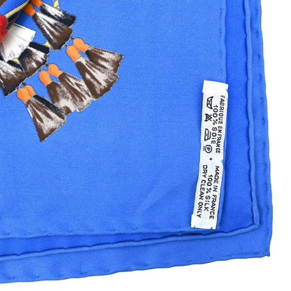 Hermes Scarf Carre 90 Feria de Sevilla Blue Small Good