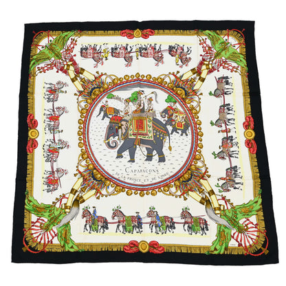 Hermes Scarf Carre 90 Caparacons de la France White Small Good