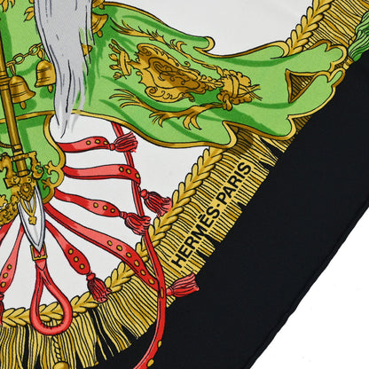 Hermes Scarf Carre 90 Caparacons de la France White Small Good