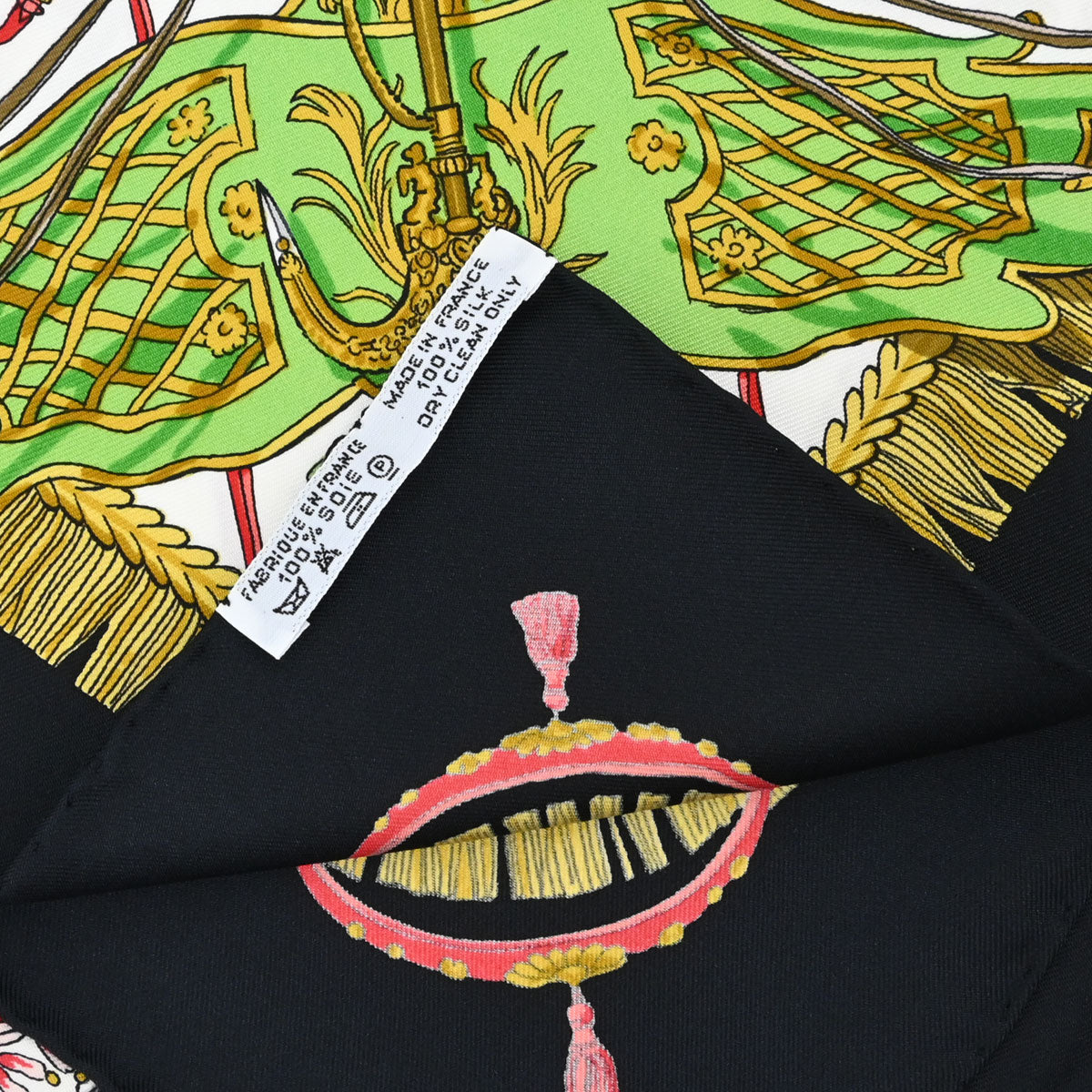 Hermes Scarf Carre 90 Caparacons de la France White Small Good