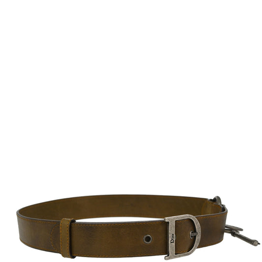 Christian Dior Leather Belt Brown #80