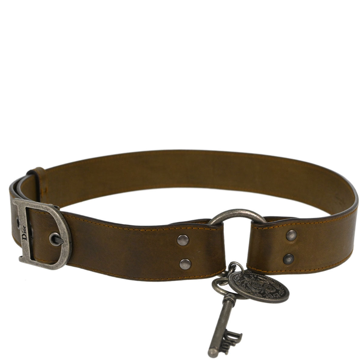 Christian Dior Leather Belt Brown #80