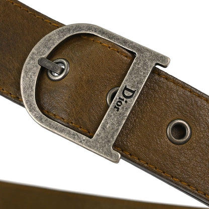Christian Dior Leather Belt Brown #80