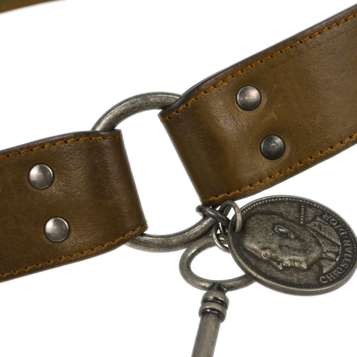 Christian Dior Leather Belt Brown #80