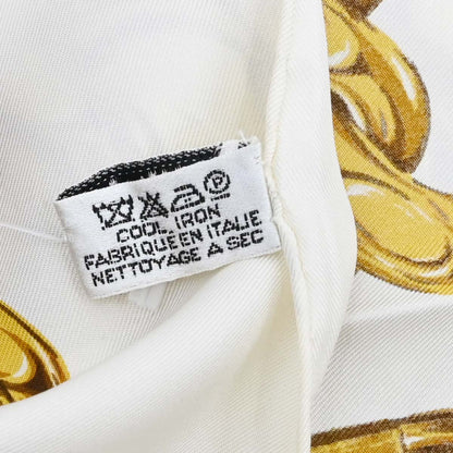Chanel Ivory Chain Button Scarf Small Good