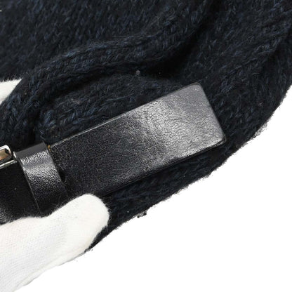 Fendi Navy Black Wool Mamma Baguette Handbag