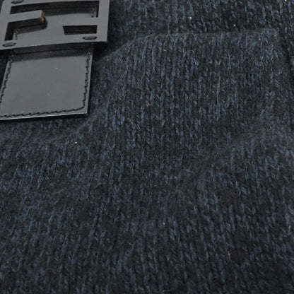 Fendi Navy Black Wool Mamma Baguette Handbag