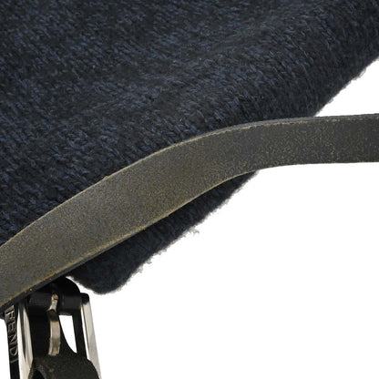 Fendi Navy Black Wool Mamma Baguette Handbag
