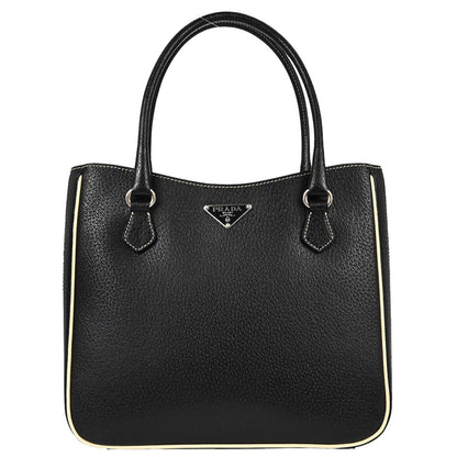Prada Black Leather Tote Handbag