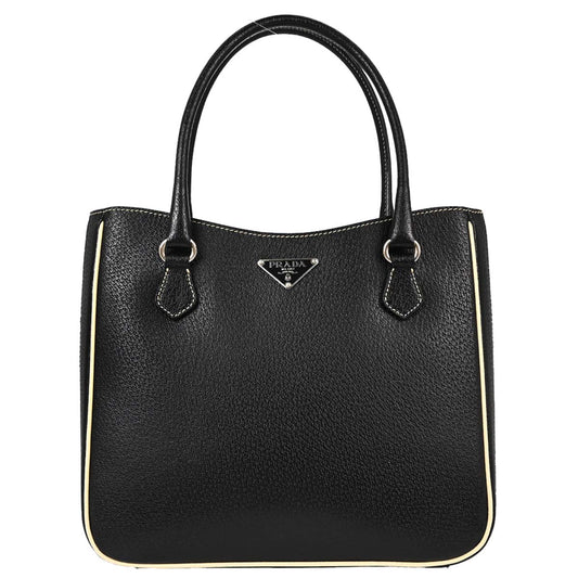 Prada Black Leather Tote Handbag