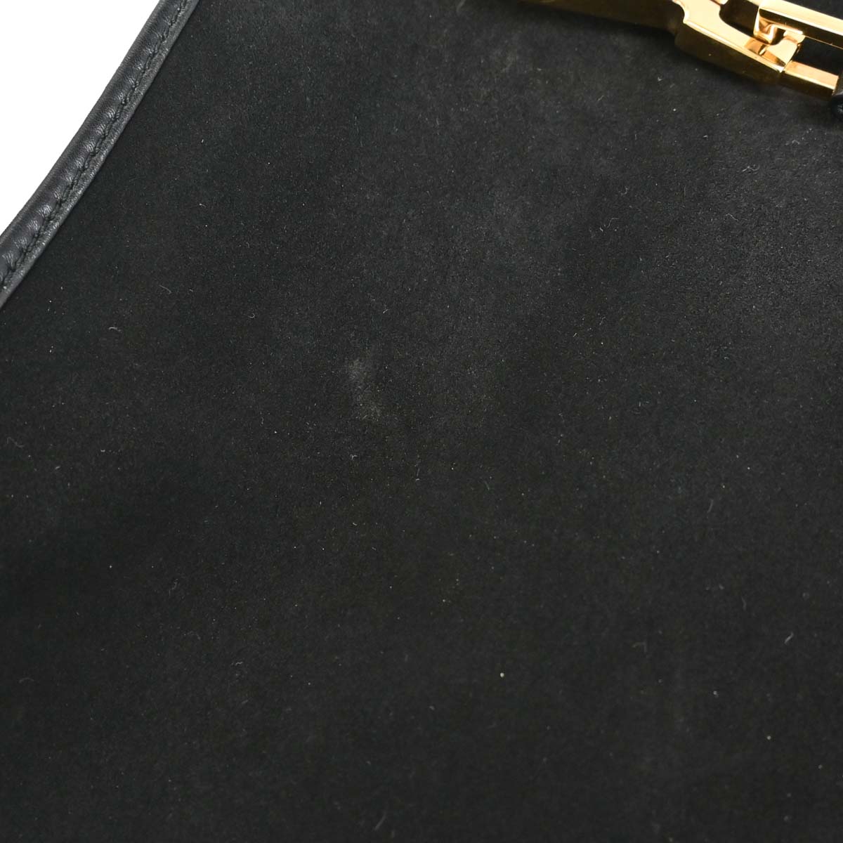 Gucci Black Suede Kandinsky Bamboo Hobo Handbag