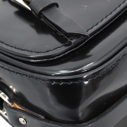 Christian Dior Black Patent Leather Bondage Handbag