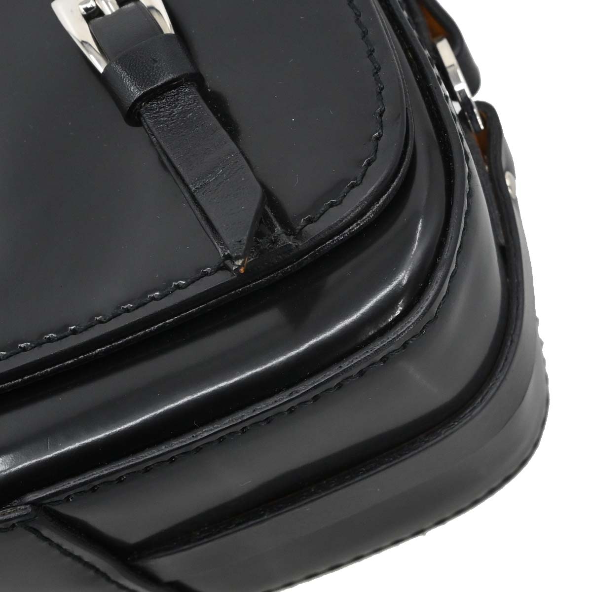 Christian Dior Black Patent Leather Bondage Handbag