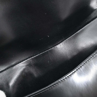 Christian Dior Black Patent Leather Bondage Handbag