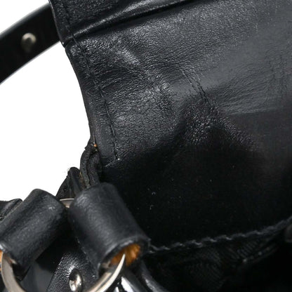 Christian Dior Black Patent Leather Bondage Handbag