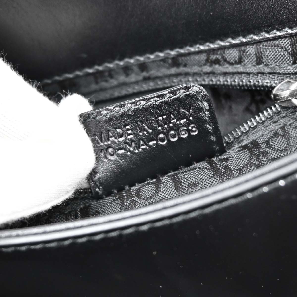 Christian Dior Black Patent Leather Bondage Handbag