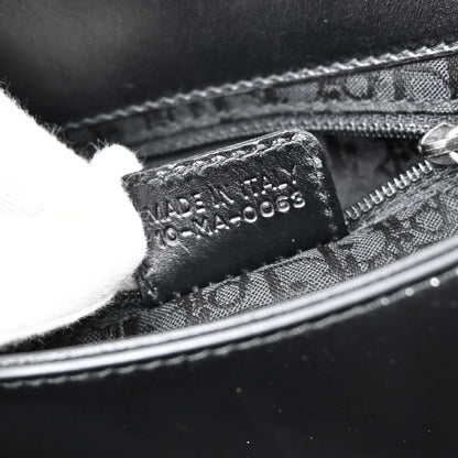 Christian Dior Black Patent Leather Bondage Handbag