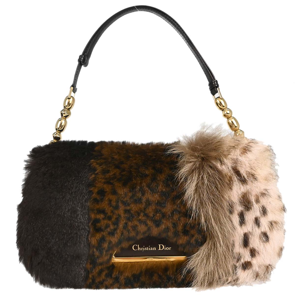 Christian Dior 2000 Fur Malice Pearl Handbag