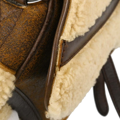Christian Dior Brown Mouton Saddle Handbag