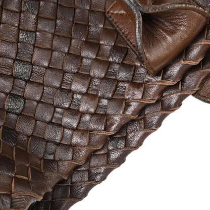Bottega Veneta Brown Lambskin Intrecciato Cabat MM Tote Handbag
