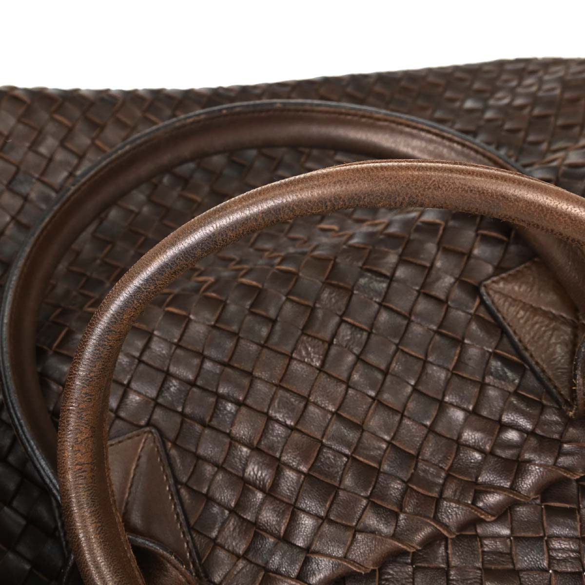 Bottega Veneta Brown Lambskin Intrecciato Cabat MM Tote Handbag