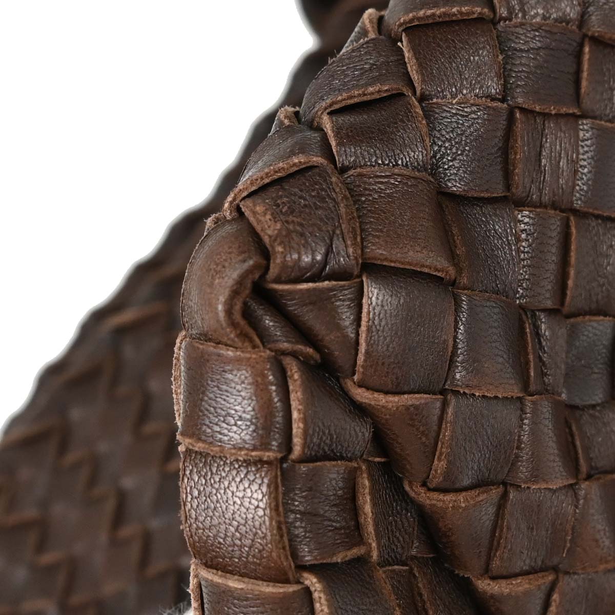 Bottega Veneta Brown Lambskin Intrecciato Cabat MM Tote Handbag