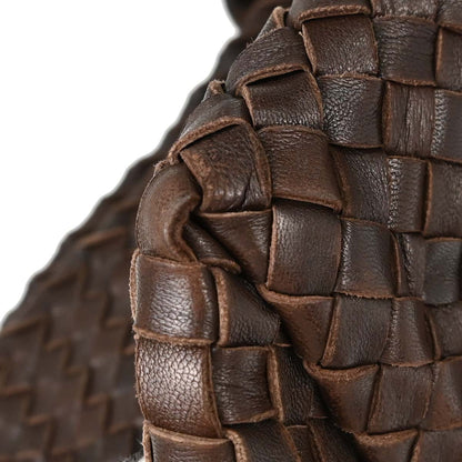 Bottega Veneta Brown Lambskin Intrecciato Cabat MM Tote Handbag