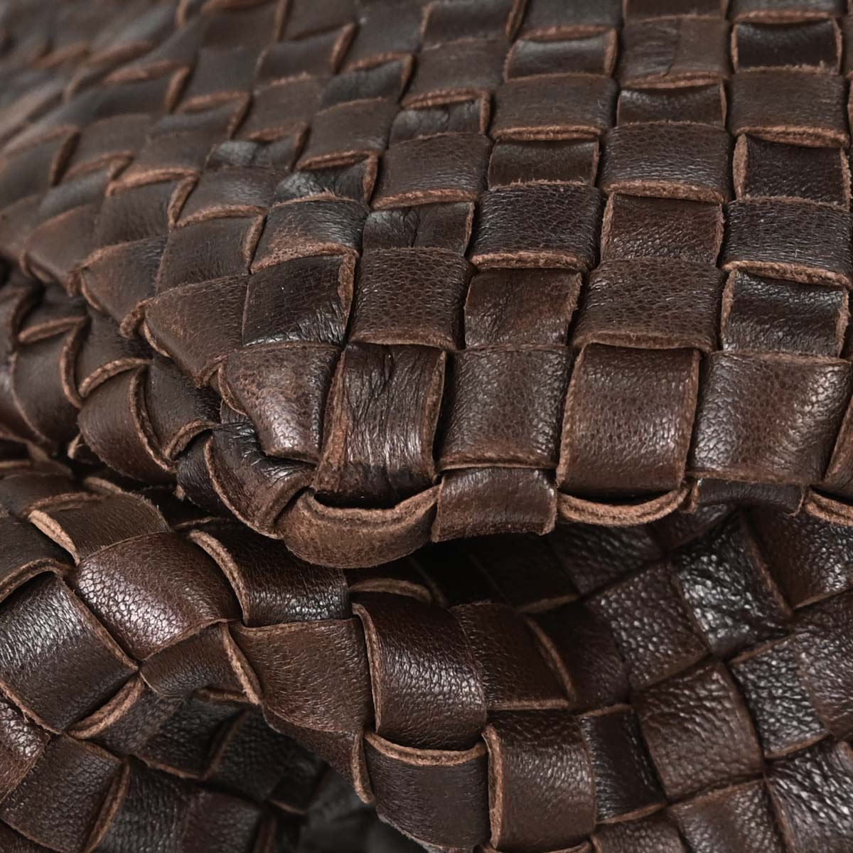Bottega Veneta Brown Lambskin Intrecciato Cabat MM Tote Handbag