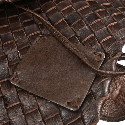 Bottega Veneta Brown Lambskin Intrecciato Cabat MM Tote Handbag