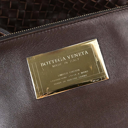Bottega Veneta Brown Lambskin Intrecciato Cabat MM Tote Handbag