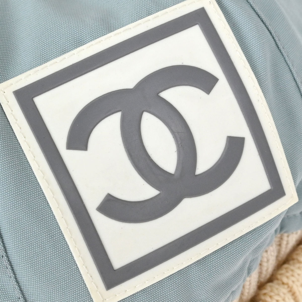 Chanel Light Blue Sport Line Knit Cap #S Small Good