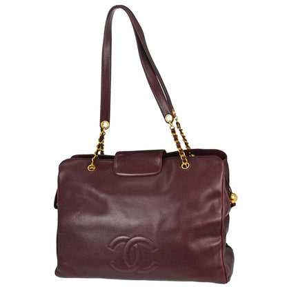 Chanel Burgundy Caviar Skin Supermodel Tote Shoulder Bag