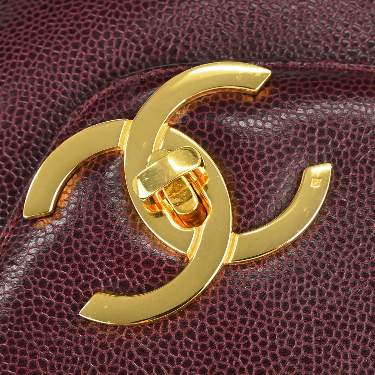 Chanel Burgundy Caviar Skin Supermodel Tote Shoulder Bag
