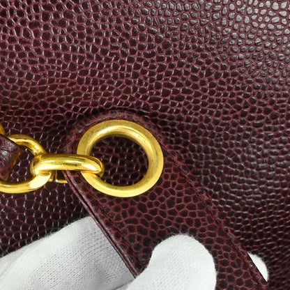 Chanel Burgundy Caviar Skin Supermodel Tote Shoulder Bag
