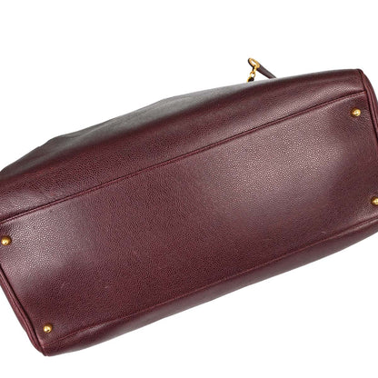 Chanel Burgundy Caviar Skin Supermodel Tote Shoulder Bag