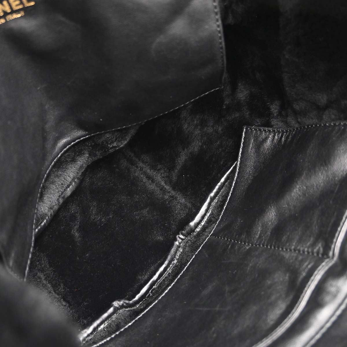 Chanel Black Mouton Tote Handbag