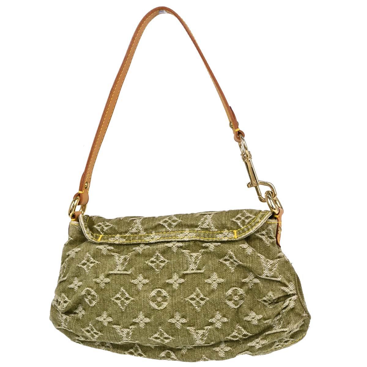 Louis Vuitton Khaki Monogram Denim Mini Pleaty Handbag M95217